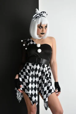 Clearance Adult Bad Jester Costume Women Scary