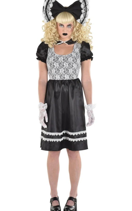 Store Adult Black & White Creepy Doll Dress Women Scary