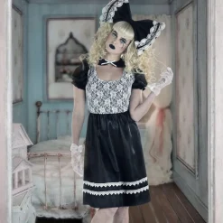 Store Adult Black & White Creepy Doll Dress Women Scary