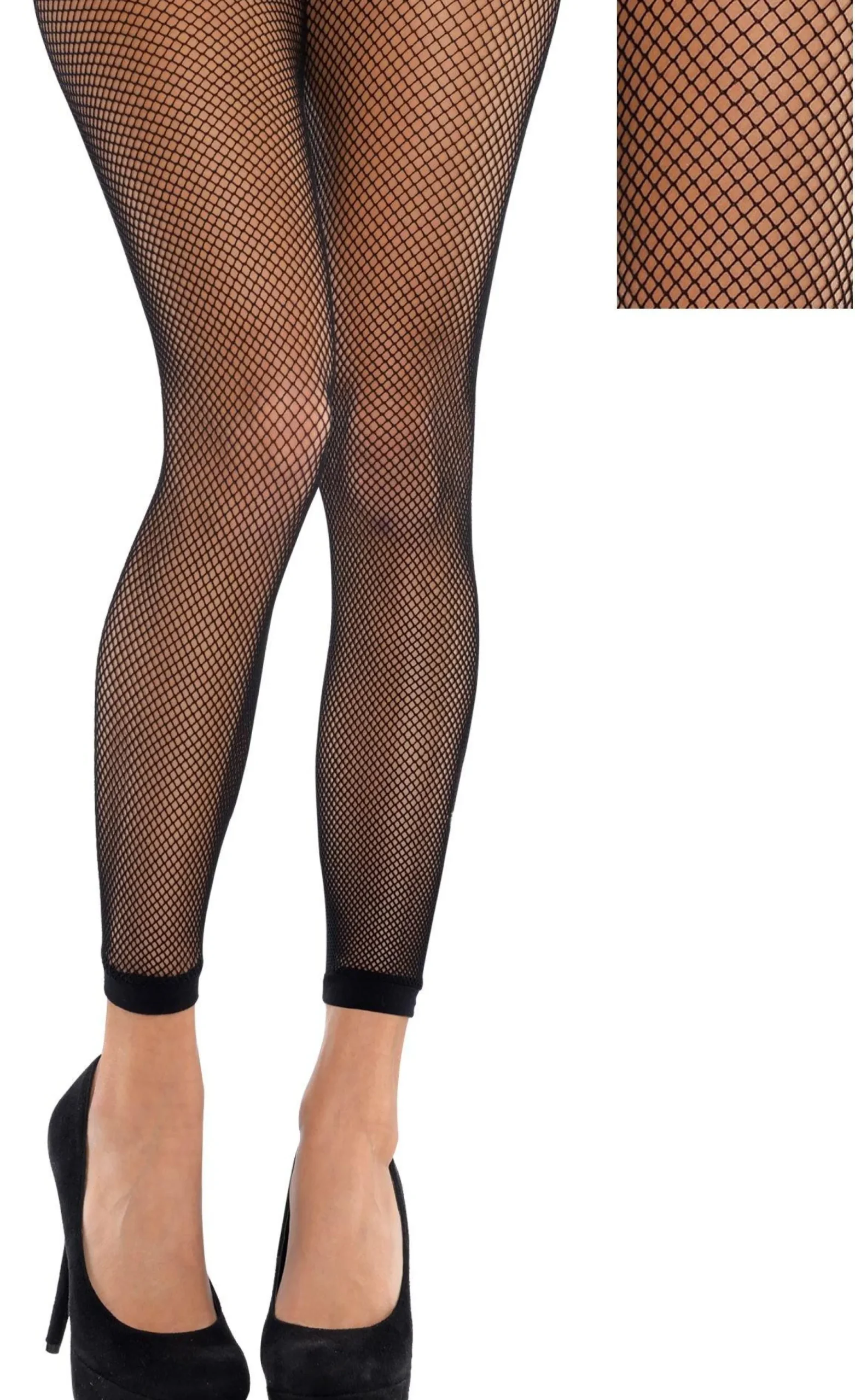 Cheap Adult Black Fishnet Footless Pantyhose Tights