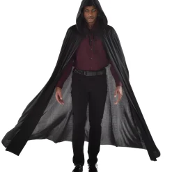 Cheap Adult Black Hooded Cape Men Scary
