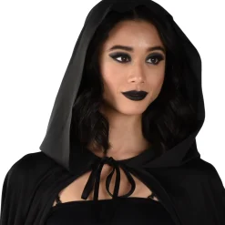 Cheap Adult Black Hooded Cape Men Scary