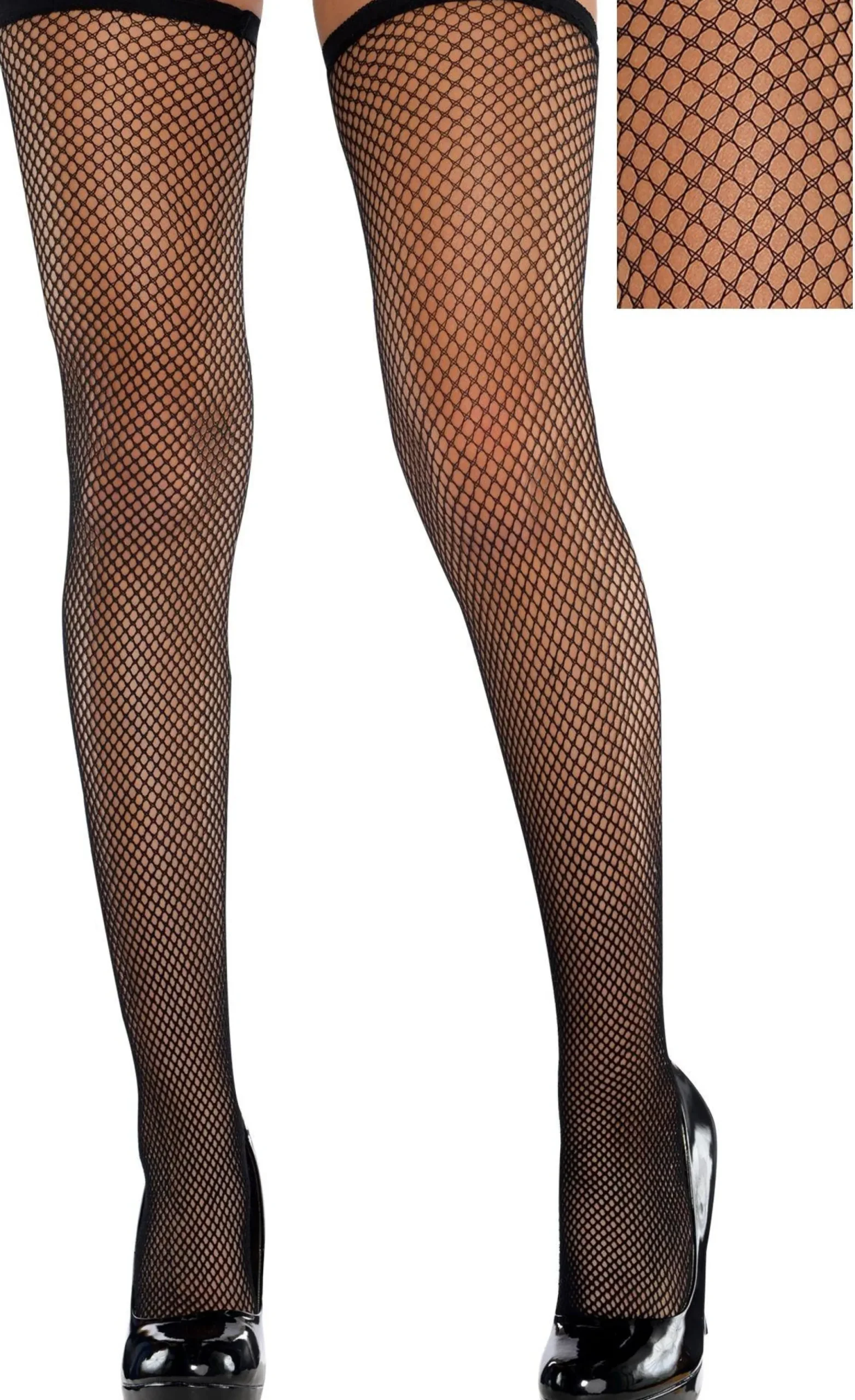 Online Adult Classic Black Fishnet Thigh-High Stockings Tights