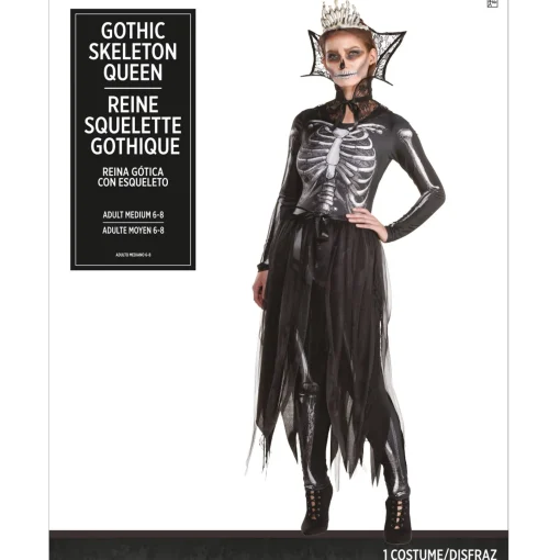 Discount Adult Gothic Skeleton Queen Costume Women Scary