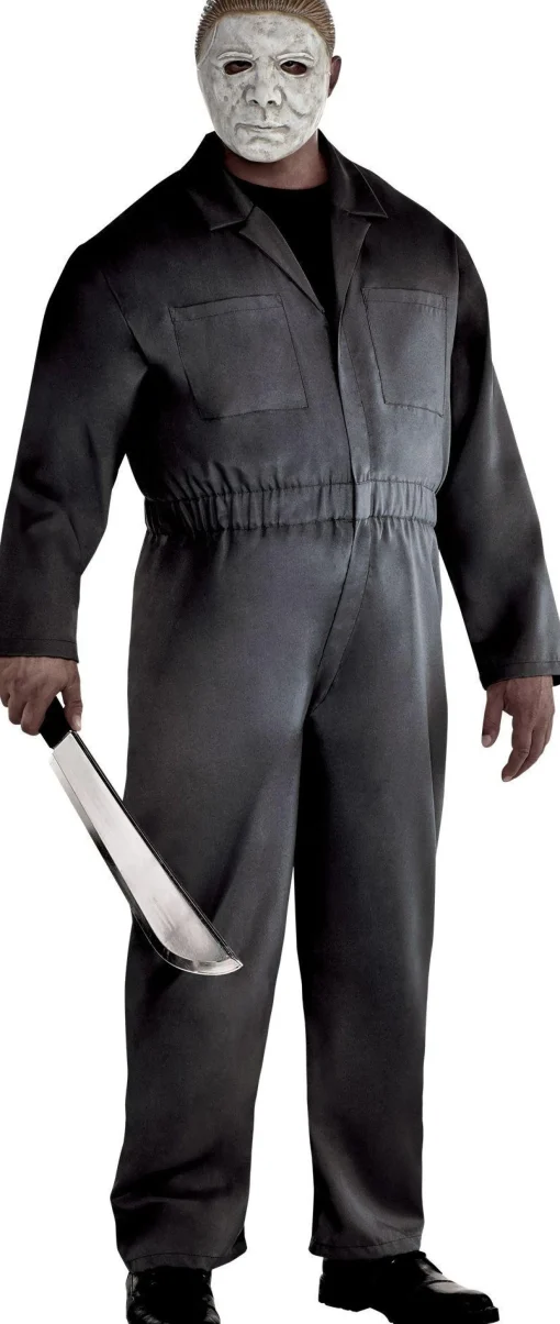 Cheap Adult Gray Michael Myers Costume Plus Size - Halloween Men Scary