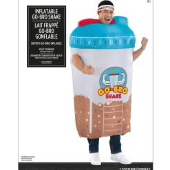 Hot Adult Inflatable Go-Bro Protein Shake Costume Men Funny