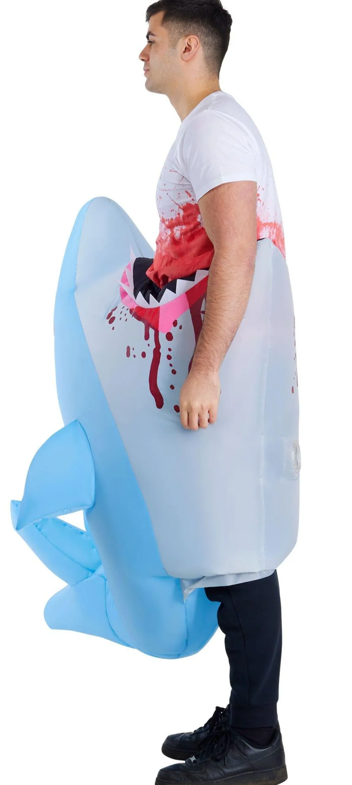 Cheap Adult Inflatable Man-Eating Shark Costume Men Funny