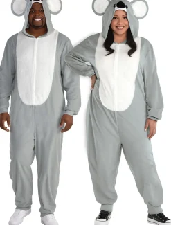 Discount Adult Koala One Piece Zipster Costume - Plus Size Couples' Costumes