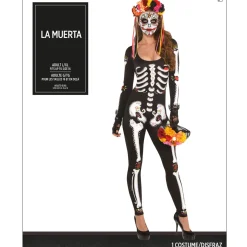 Outlet Adult La Muerta Day Of The Dead Skeleton Catsuit Women Sexy