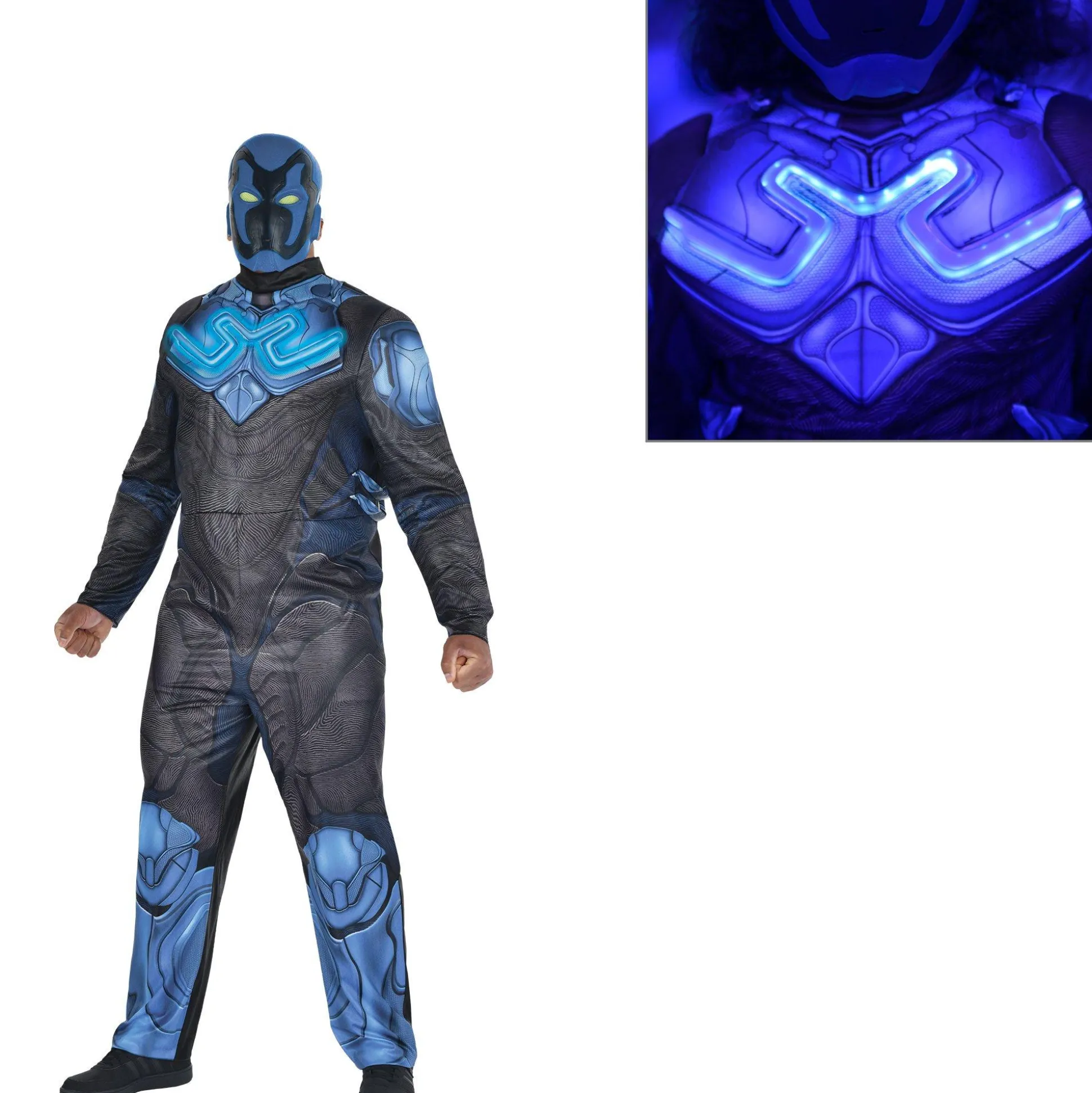 Party City Adult Light-Up Blue Beetle Plus Size Costume - Blue Beetle Movie| Plus Size Costumes
