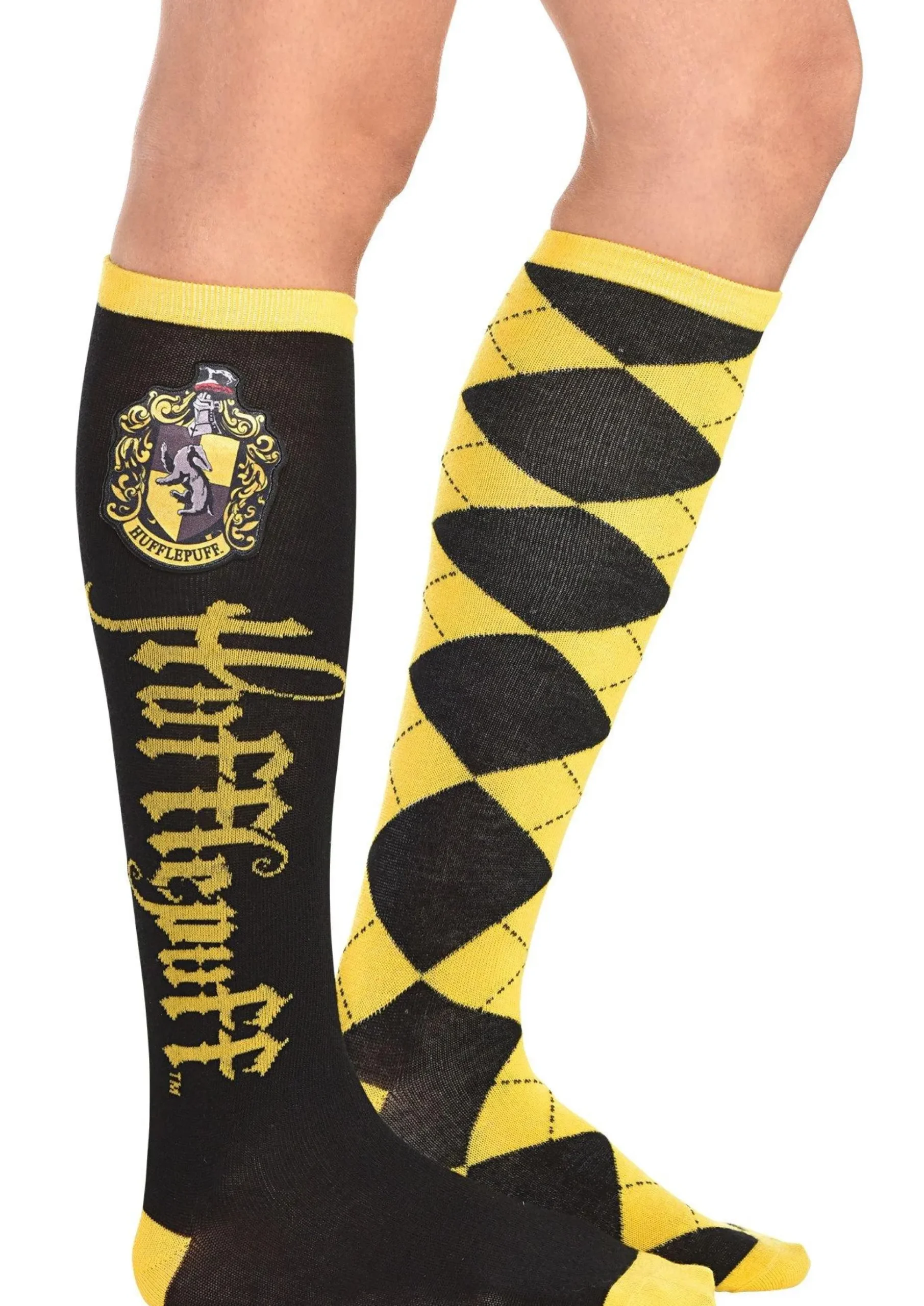 Cheap Adult Mismatched Hufflepuff Knee-High Socks - Harry Potter Tights