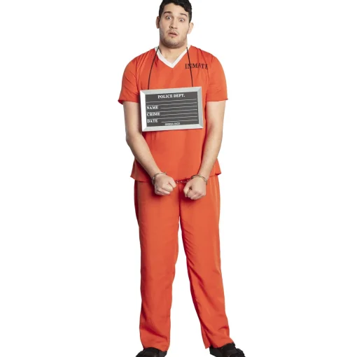 Store Adult Orange Prisoner Plus Size Costume Couples' Costumes