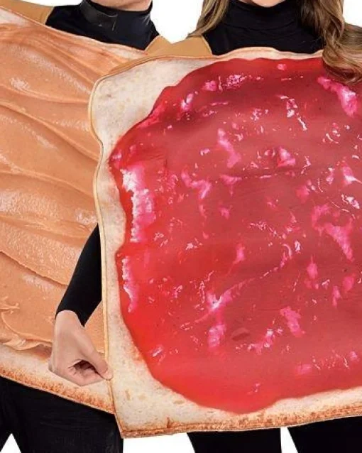 Party City Adult Peanut Butter & Jelly Costume Classic|Women Funny