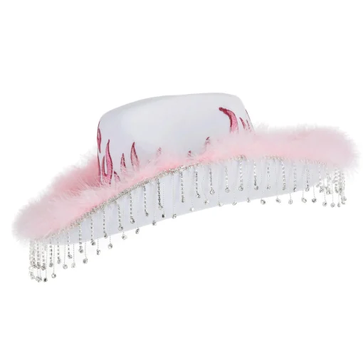Shop Adult Pink Flame Fabric Cowboy Hat Cowboy
