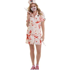 Cheap Adult Psychotic Bloody Nurse Costume Accessory Kit Women Sexy