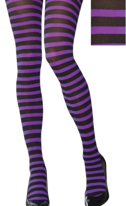 Outlet Adult Purple & Black Striped Tights Tights