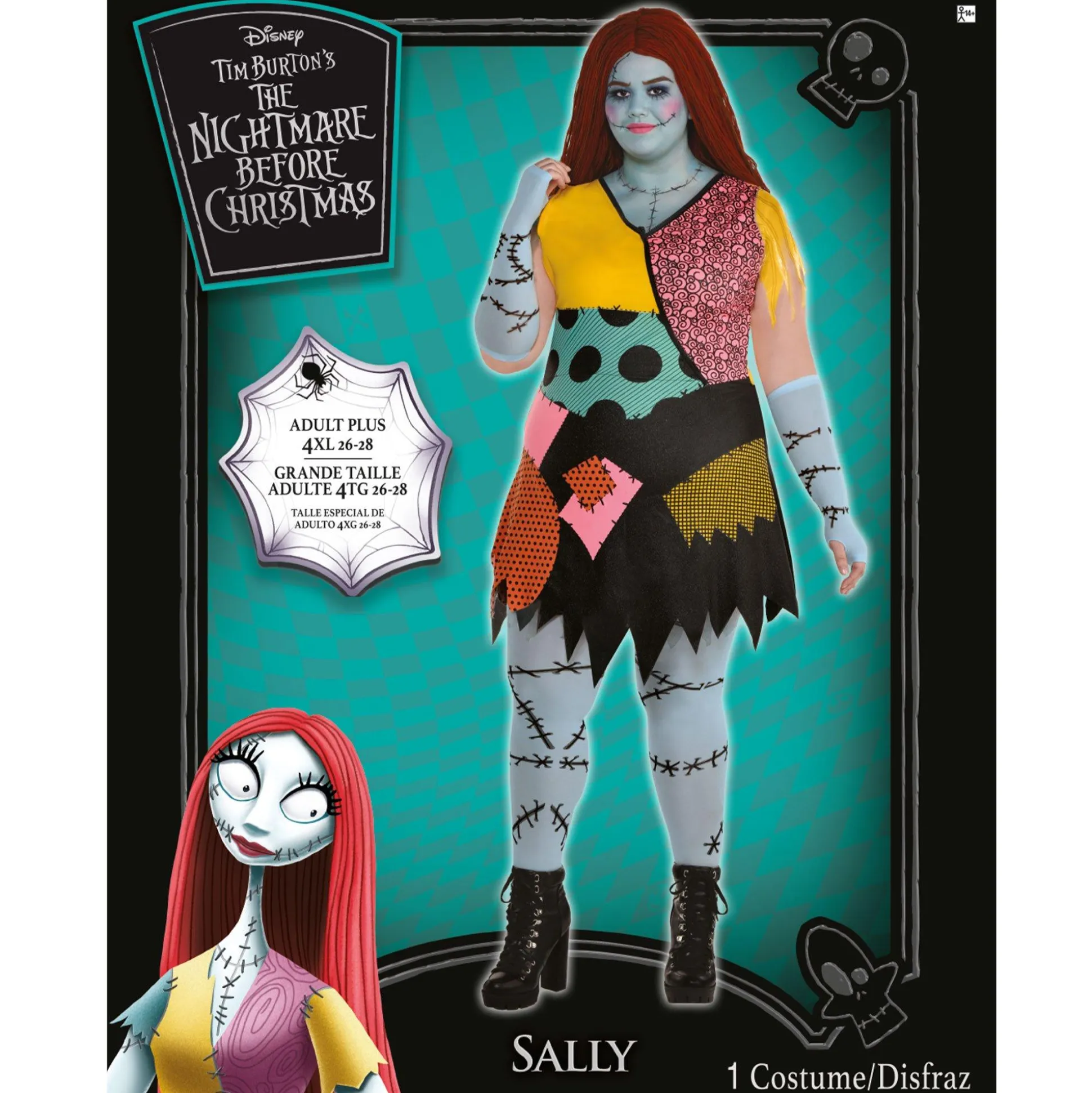 Party City Adult Sally Plus Size Deluxe Costume - Disney The Nightmare Before Christmas|Women Disney
