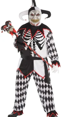 Outlet Adult Sinister Jester Costume Plus Size Men Scary