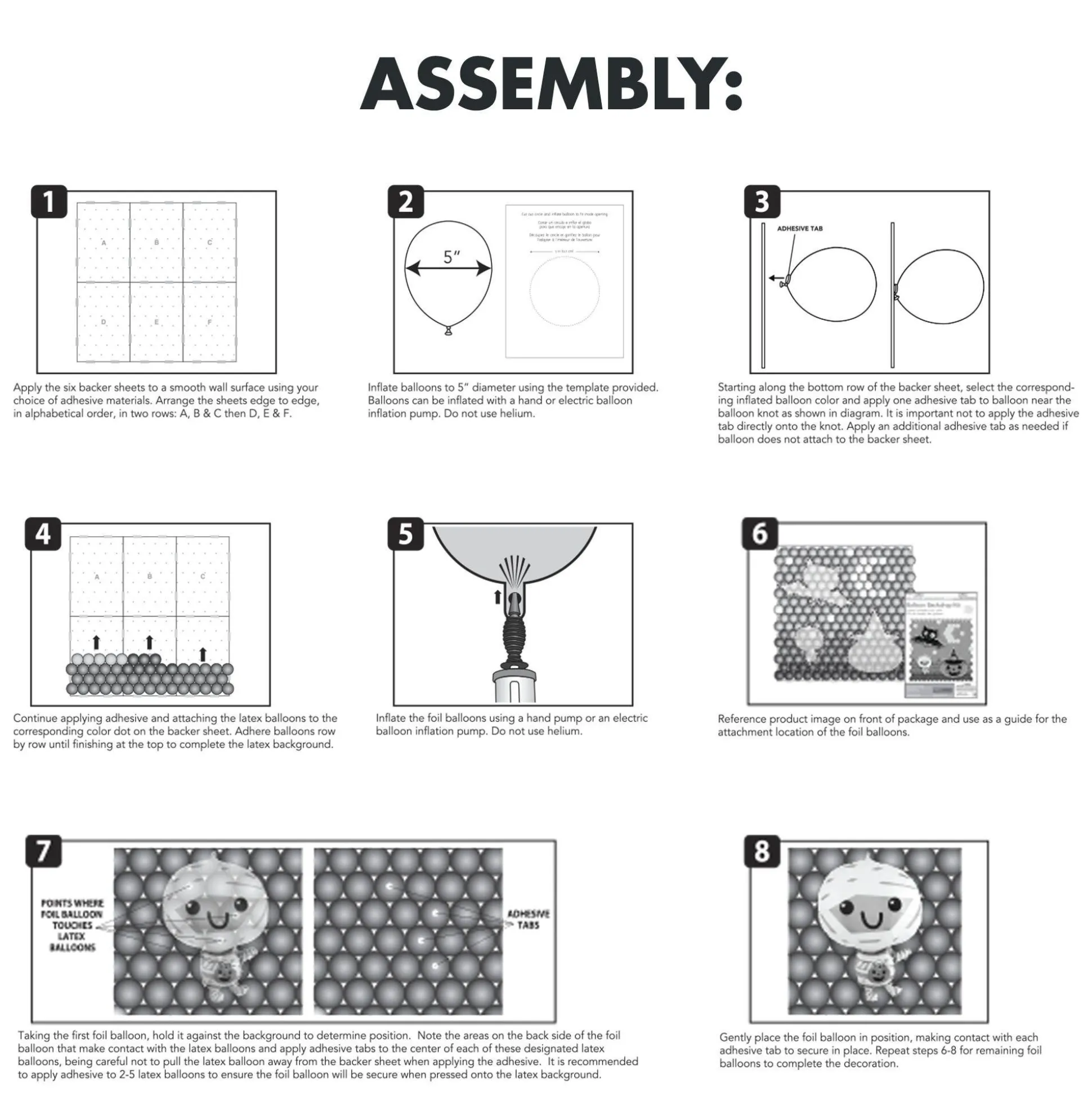 Party City Air-Filled Halloween Friends Foil & Latex Balloon Backdrop Kit, 6.25Ft X 5.9Ft| Balloons