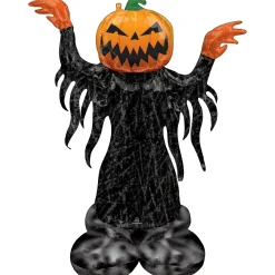 Party City Airloonz Halloween Pumpking Balloon, 37In X 53In| Decorations