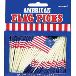 Clearance American Flag Picks 120Ct Baking Supplies