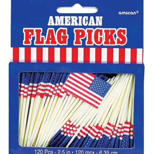 Clearance American Flag Picks 120Ct Baking Supplies