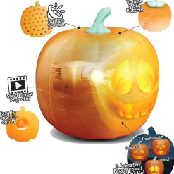 Party City Animated Light-Up Talking Jabberin' Jack Pumpkin Decoration, 9In X 11In| Table Décor & Centerpieces