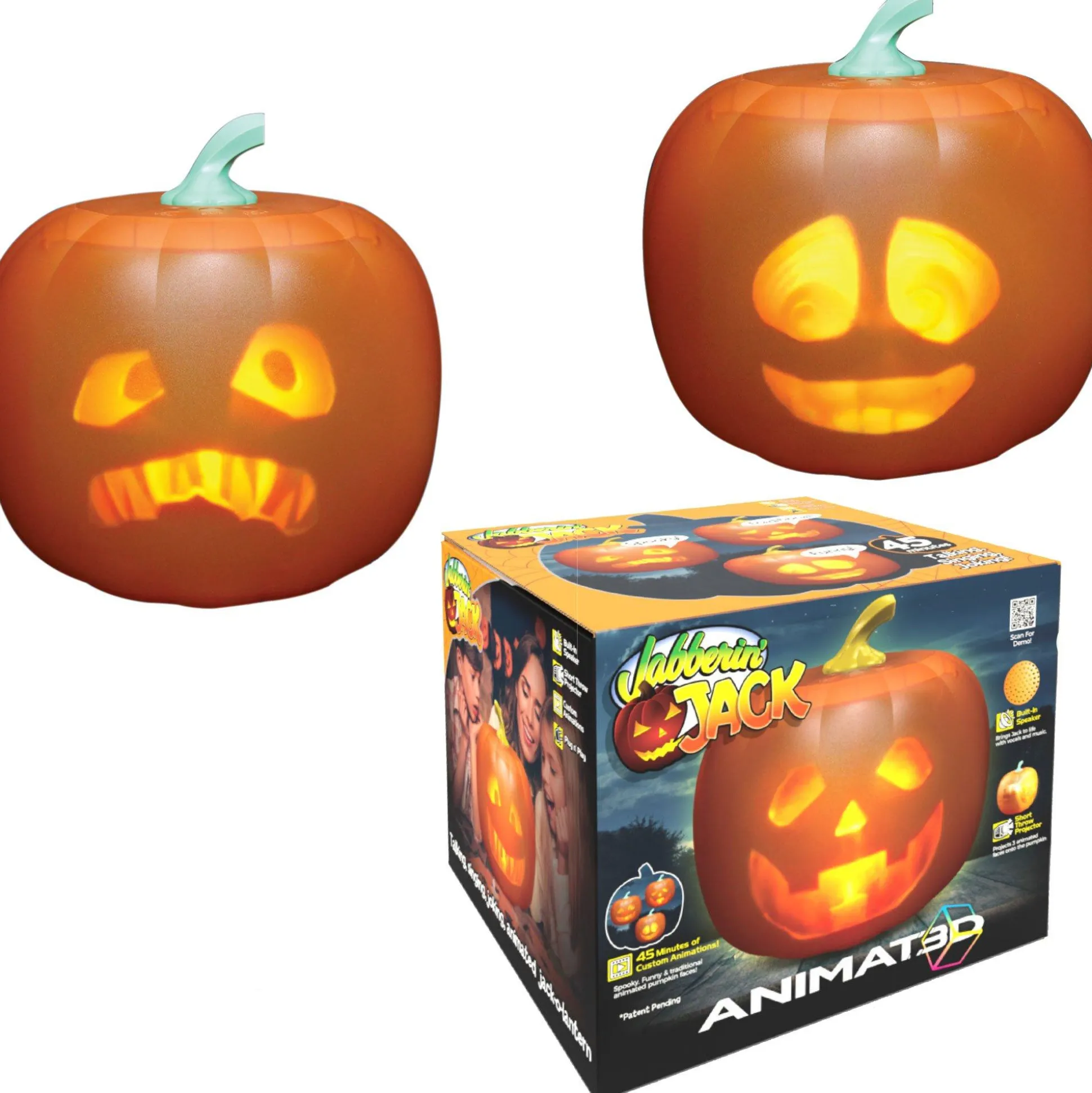 Party City Animated Light-Up Talking Jabberin' Jack Pumpkin Decoration, 9In X 11In| Decorations