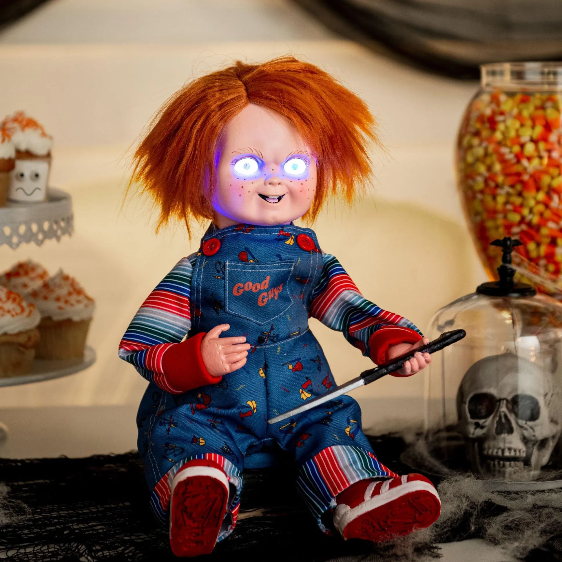 Party City Animatronic Chucky Doll, 9In X 11.8In - Halloween Decoration| Animatronics