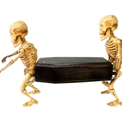 Party City Animatronic Coffin-Carrying Skeletons With Music, 22.5In X 17.3In - Halloween Decoration| Animatronics