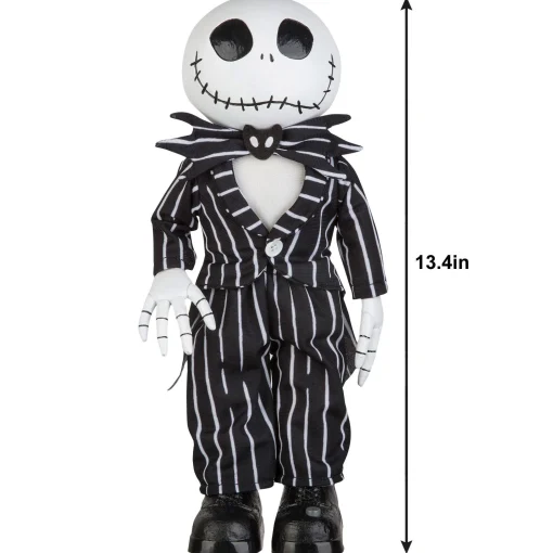 Disney Channel Animatronic Jack Skellington Standing Halloween Decoration, 13.4In - The Nightmare Before Christmas| The Nightmare Before Christmas