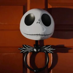 Party City Animatronic Jack Skellington Plastic Door Knocker Halloween Decoration, 9.5In X 16.5In - Disney The Nightmare Before Christmas| The Nightmare Before Christmas
