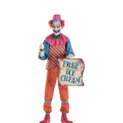 Party City Animatronic Light Up Talking Neon Ice Cream Clown, 6Ft| Animatronics