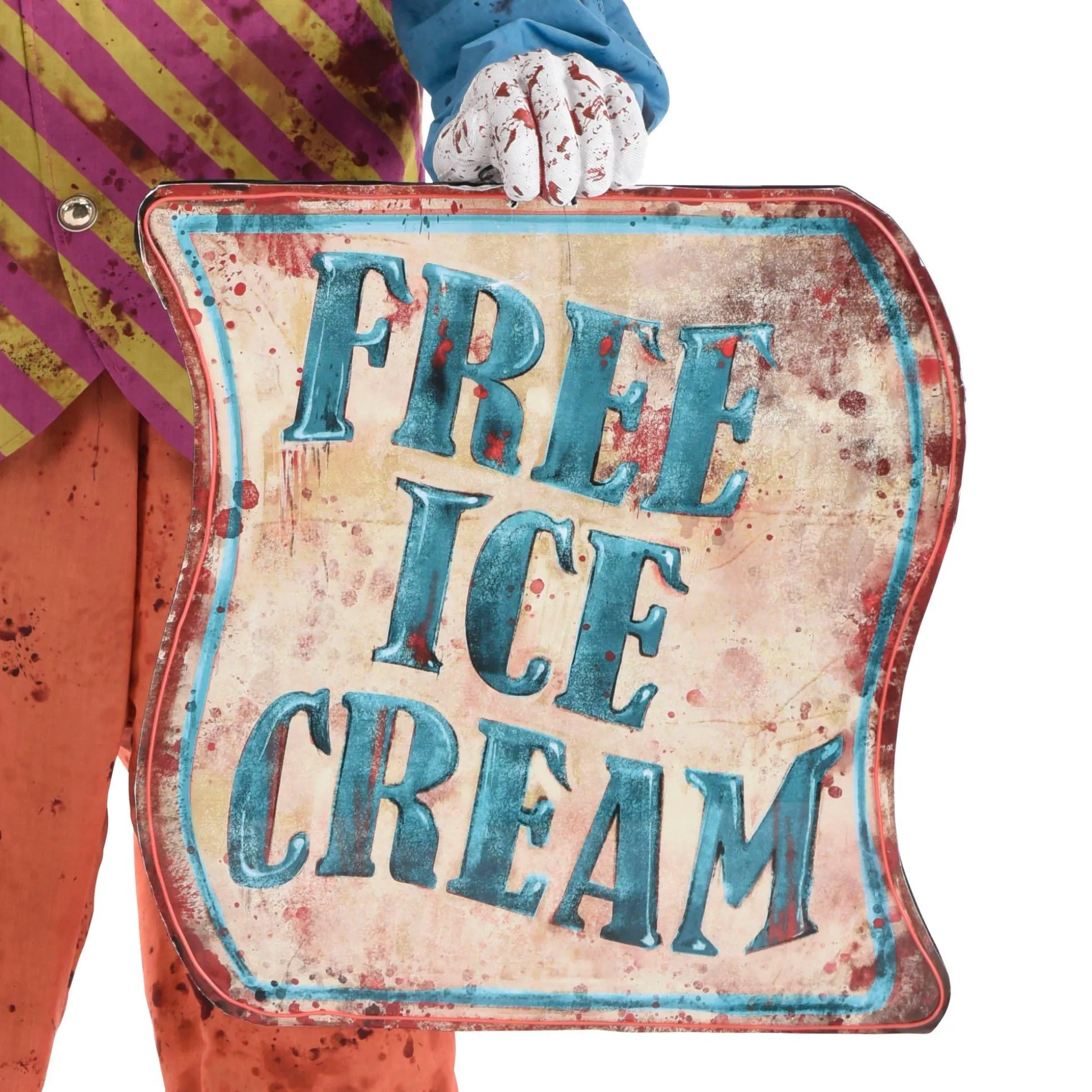 Party City Animatronic Light Up Talking Neon Ice Cream Clown, 6Ft| Creepy Carnival