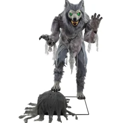 Party City Animatronic Light-Up Lanky Werewolf, 5.3Ft - Halloween Decoration| Animatronics