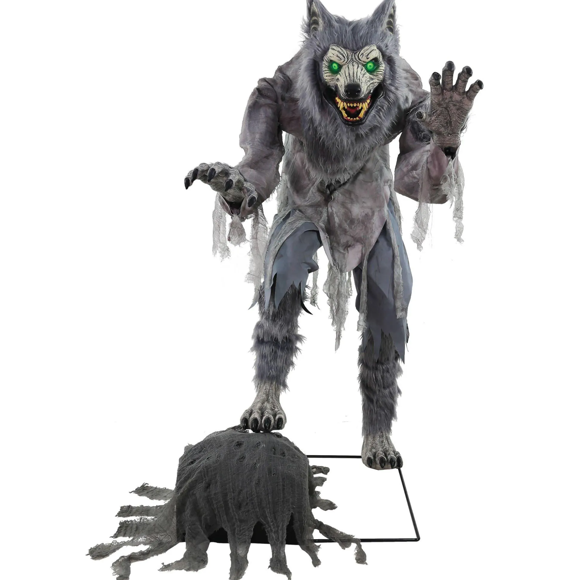 Party City Animatronic Light-Up Lanky Werewolf, 5.3Ft - Halloween Decoration| Animatronics