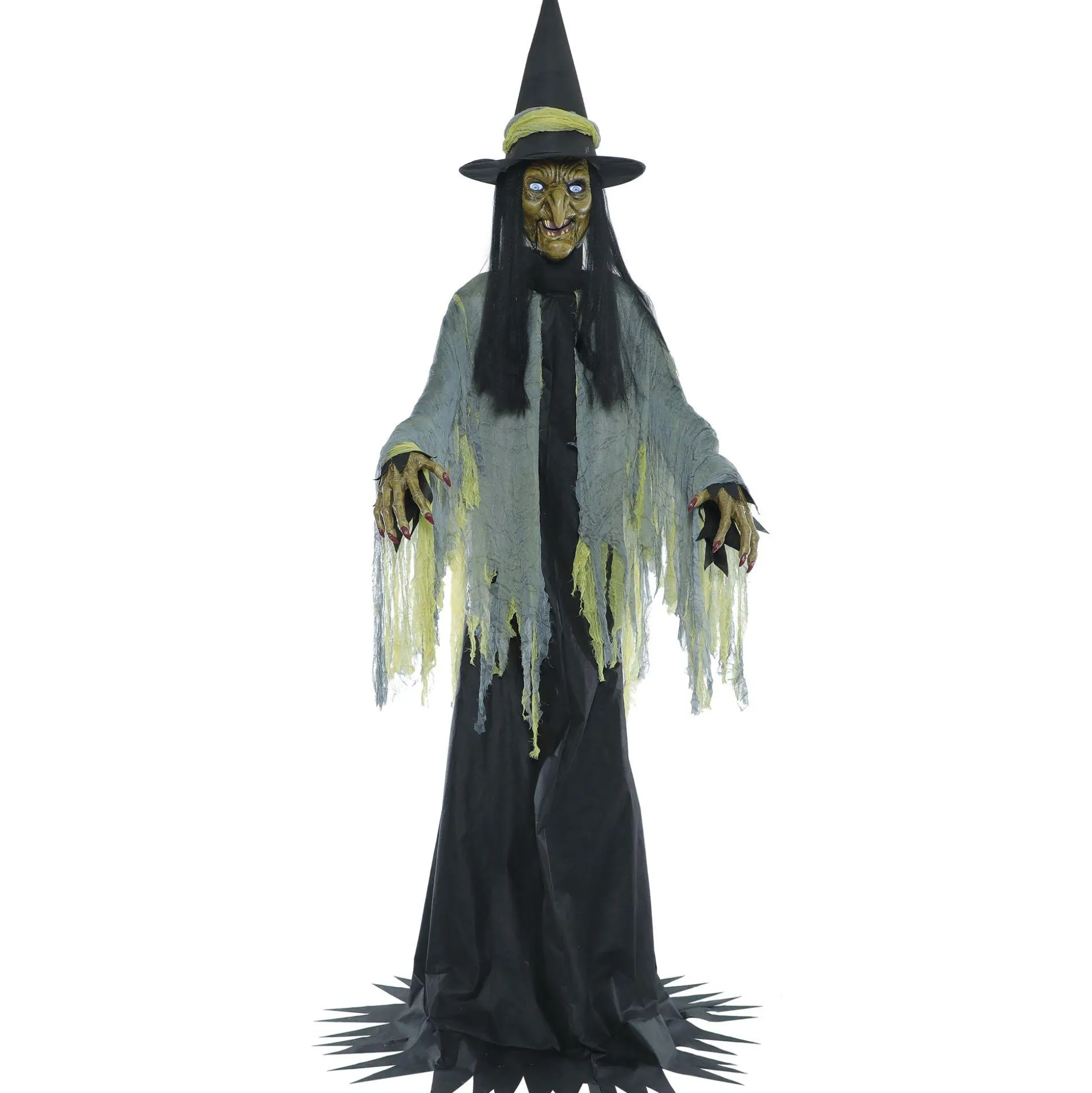 Party City Animatronic Light-Up Talking Towering Witch Halloween Decoration, 10Ft| Animatronics