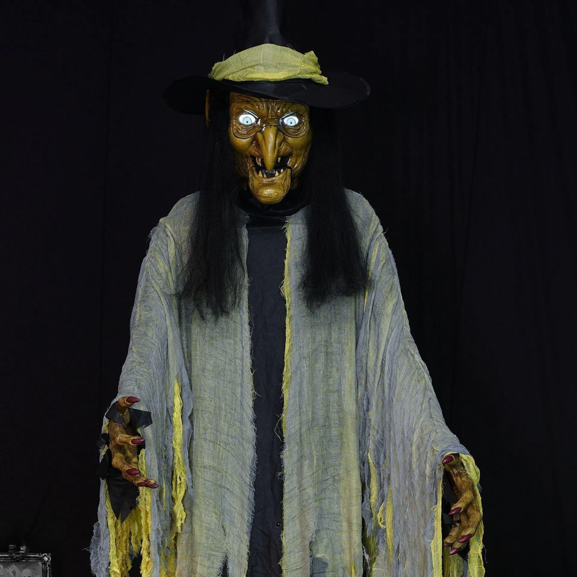 Party City Animatronic Light-Up Talking Towering Witch Halloween Decoration, 10Ft| Animatronics