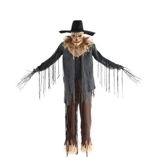 Party City Animatronic Light-Up Talking Dropdown Scarecrow Decoration, 8.2Ft| Animatronics