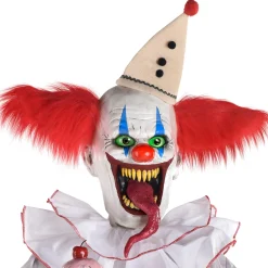 Party City Animatronic Light-Up Talking Ice Scream Clown Yard Stake, 7.5Ft - Halloween Decoration| Animatronics