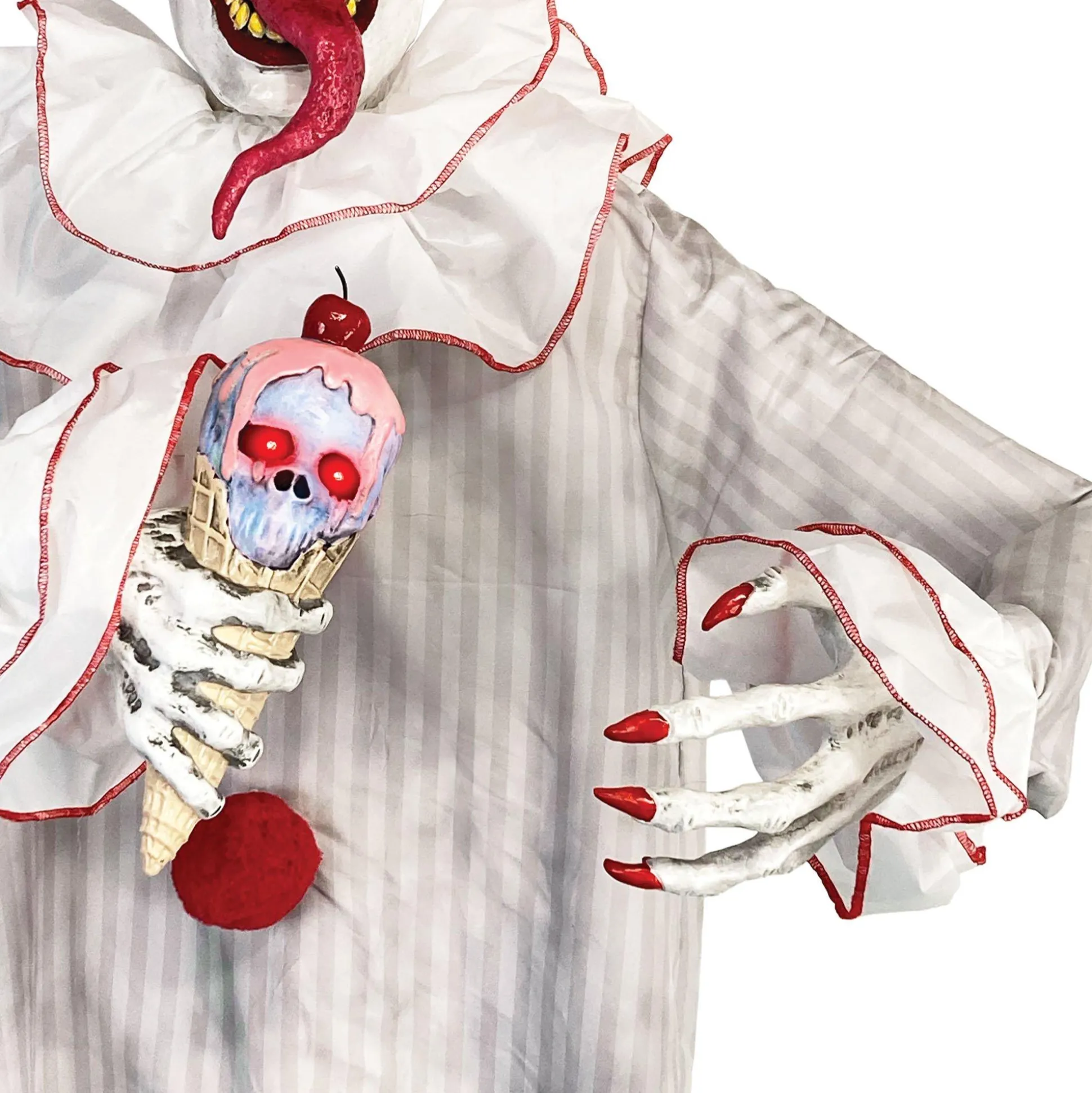 Party City Animatronic Light-Up Talking Ice Scream Clown Yard Stake, 7.5Ft - Halloween Decoration| Animatronics