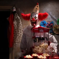 Party City Animatronic Light-Up Talking Ice Scream Clown Yard Stake, 7.5Ft - Halloween Decoration| Animatronics