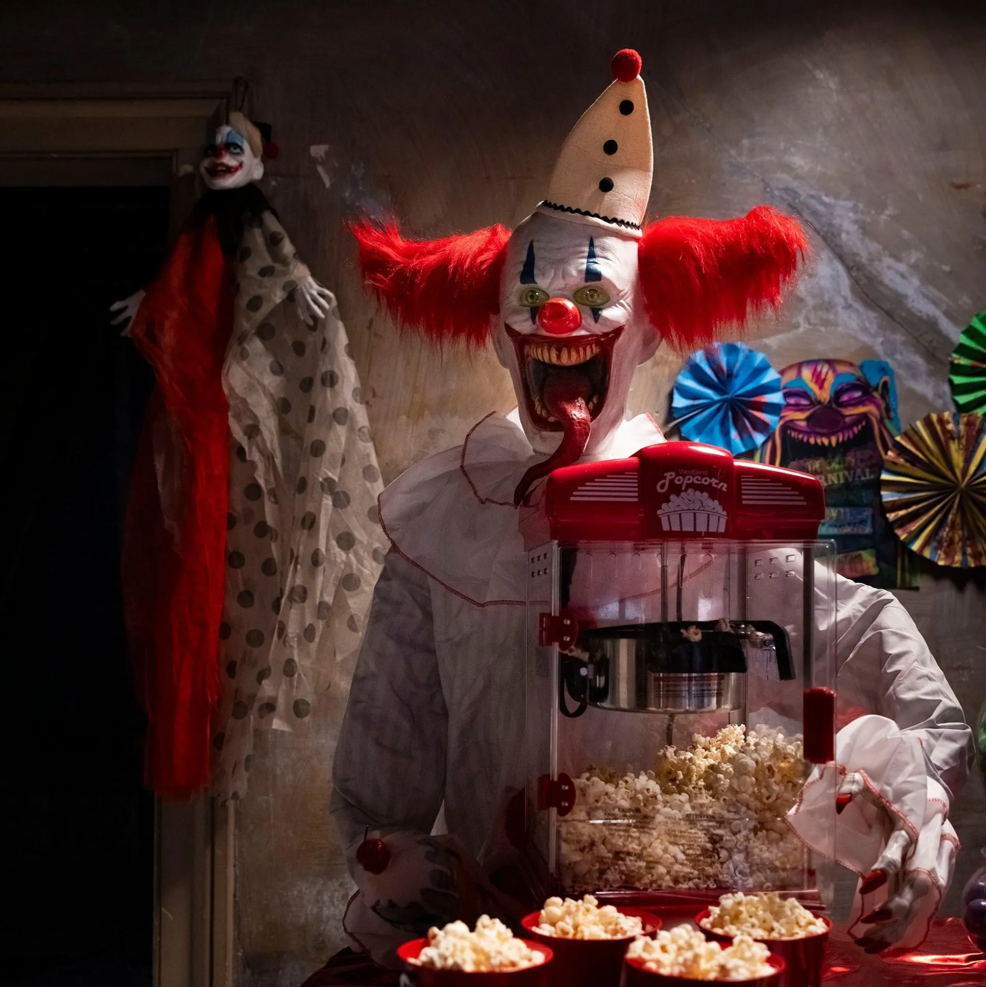 Party City Animatronic Light-Up Talking Ice Scream Clown Yard Stake, 7.5Ft - Halloween Decoration| Animatronics