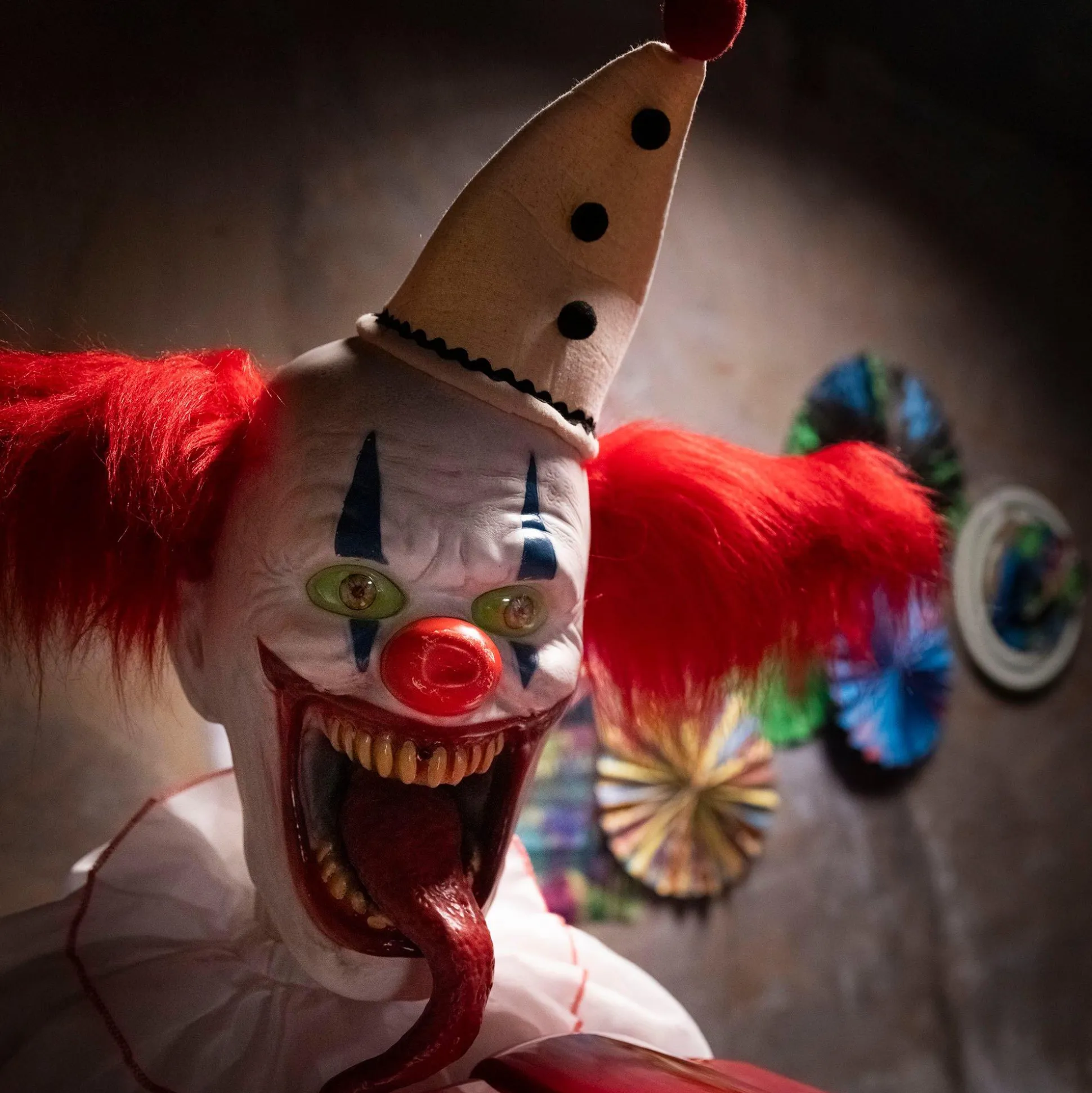 Party City Animatronic Light-Up Talking Ice Scream Clown Yard Stake, 7.5Ft - Halloween Decoration| Animatronics