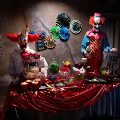 Party City Animatronic Light-Up Talking Ice Scream Clown Yard Stake, 7.5Ft - Halloween Decoration| Animatronics