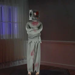 Party City Animatronic Light-Up Torture Box Woman, 6Ft - Halloween Decoration| Animatronics