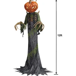 Party City Animatronic Light-Up Towering Pumpkin Creep, 12Ft| Animatronics