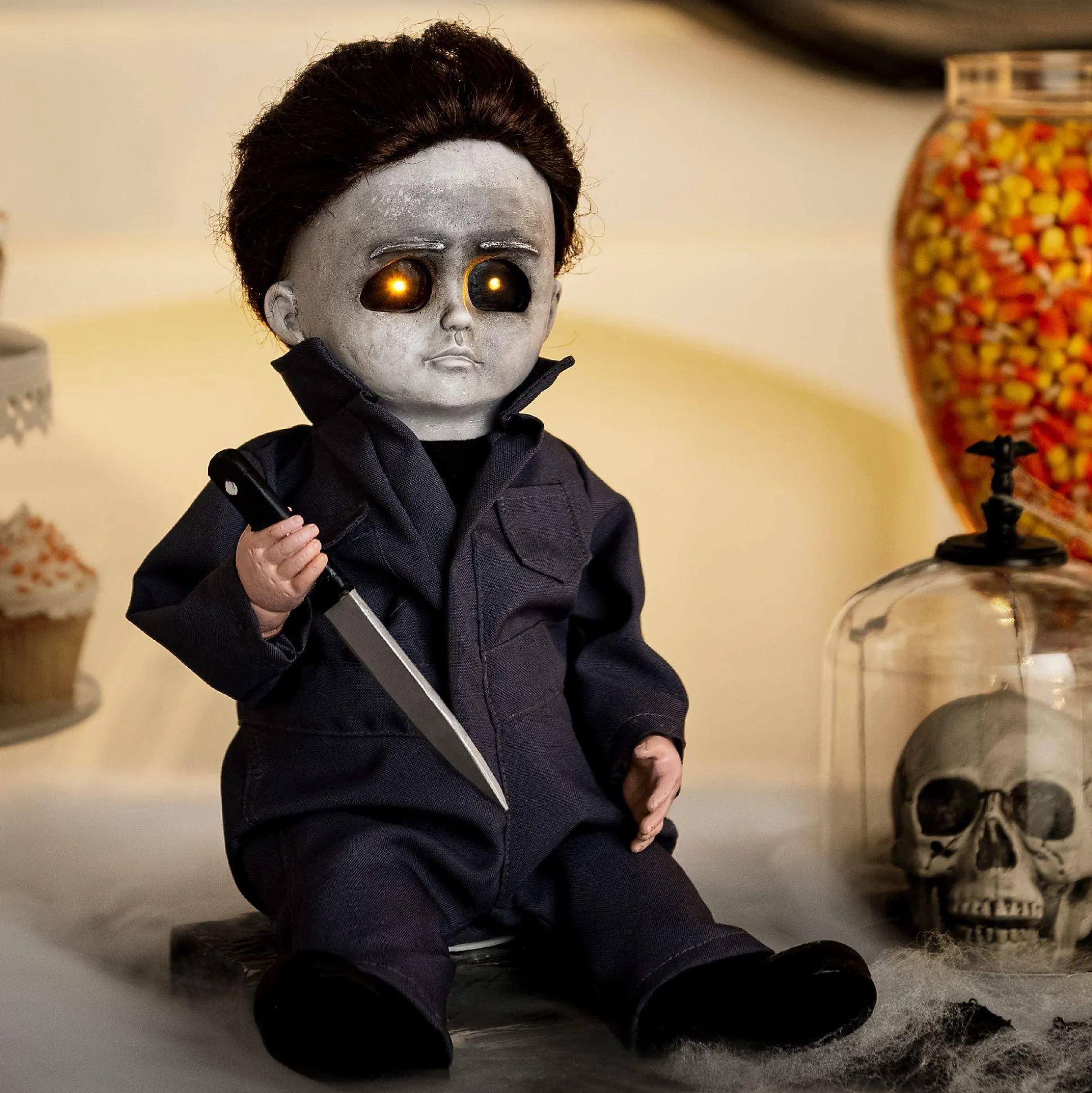 Party City Animatronic Michael Myers Doll Halloween Decoration, 9In X 11.8In - Halloween Ii| Animatronics