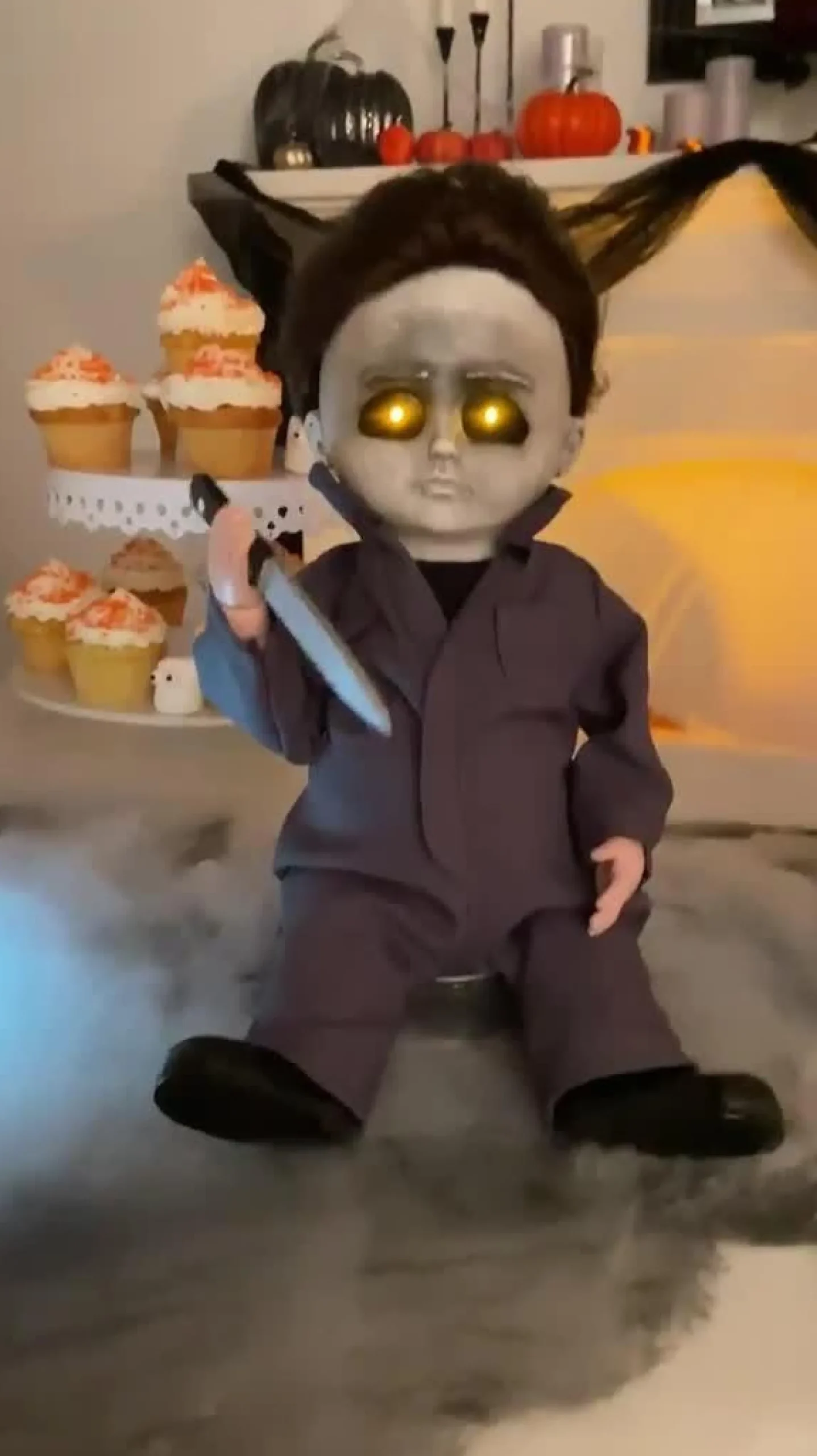 Party City Animatronic Michael Myers Doll Halloween Decoration, 9In X 11.8In - Halloween Ii| Animatronics