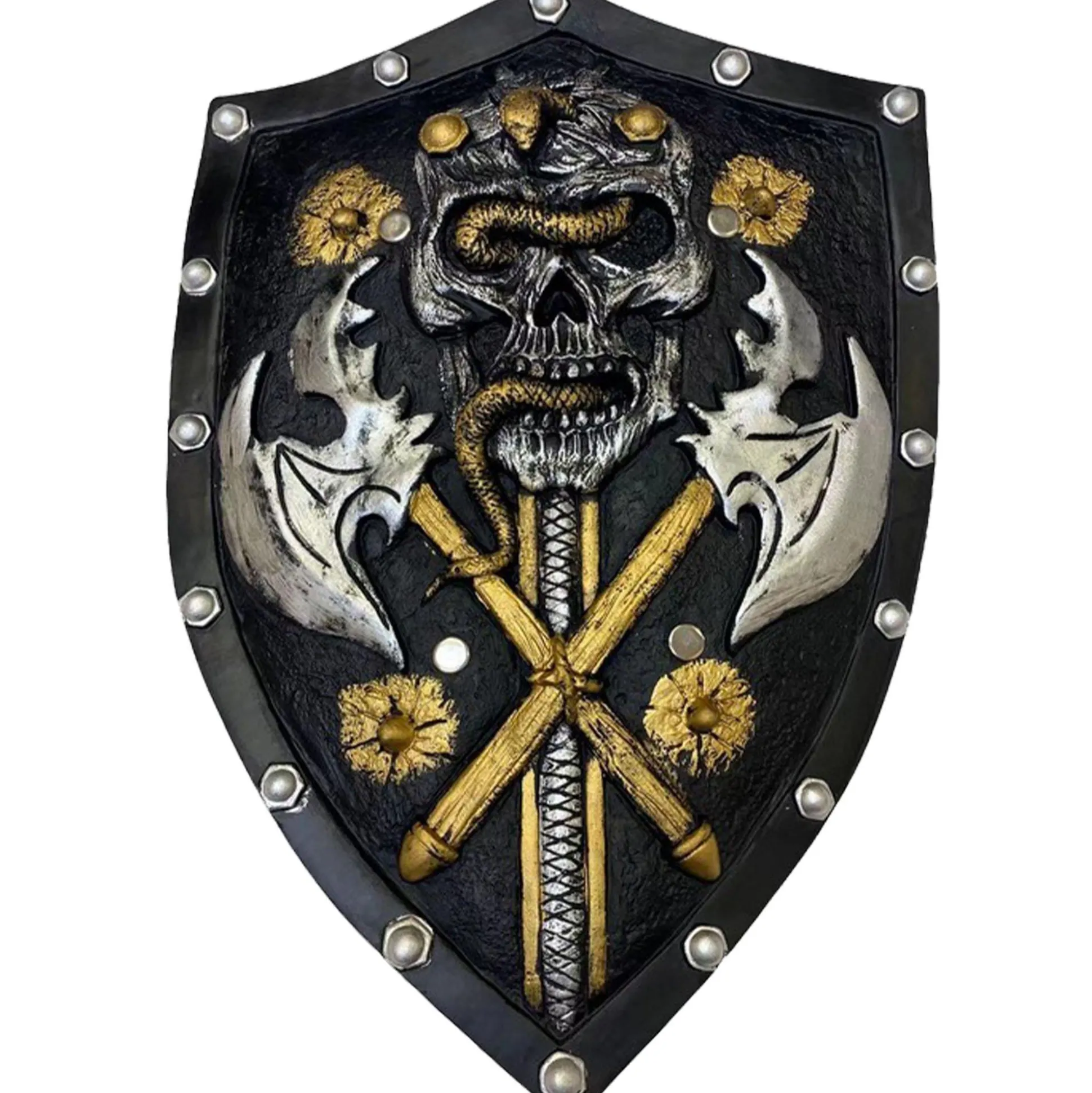 Best Black & Gold Dark Warrior Shield, 13In X 19In - High-Density Foam Prop Weapons